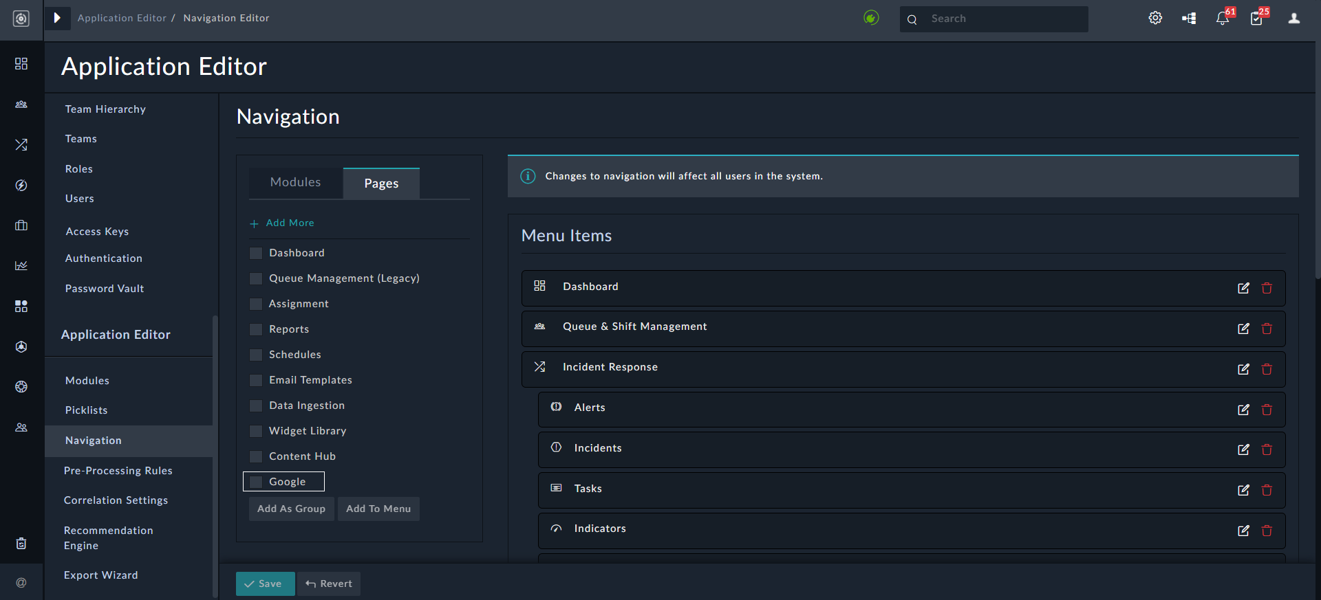 Adding the HTML page to the Navigation Menu