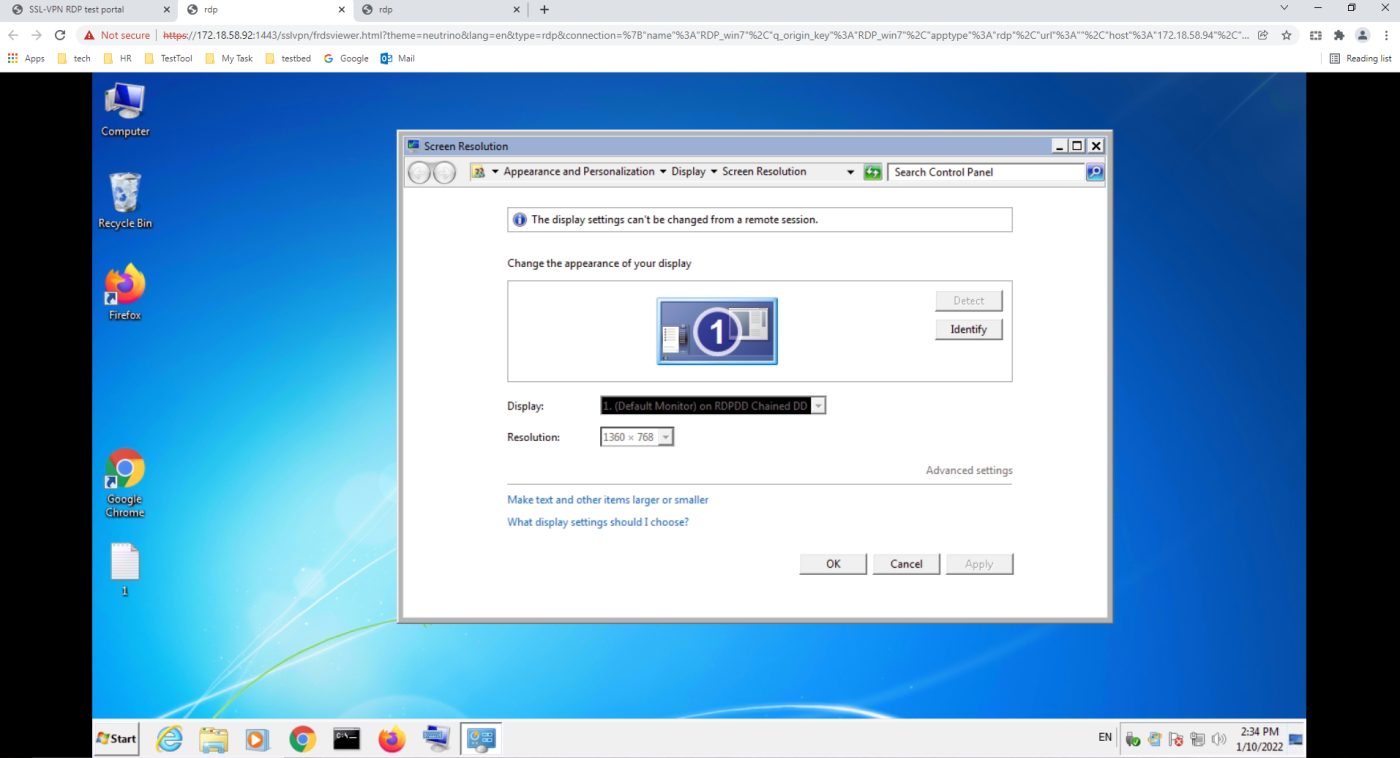 Customizing the RDP display size | FortiGate / FortiOS 7.2.8 | Fortinet ...