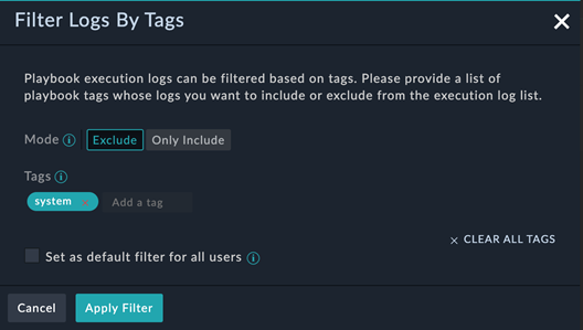 Example of tags directive used in a dialog