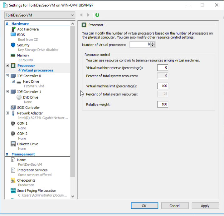 Installing FortiDevSec VM on Hyper-V | FortiDevSec VM 3.0.1 | Fortinet ...