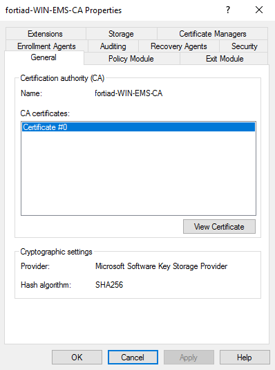 CA certificate | FortiClient 7.2.6 | Fortinet Document Library