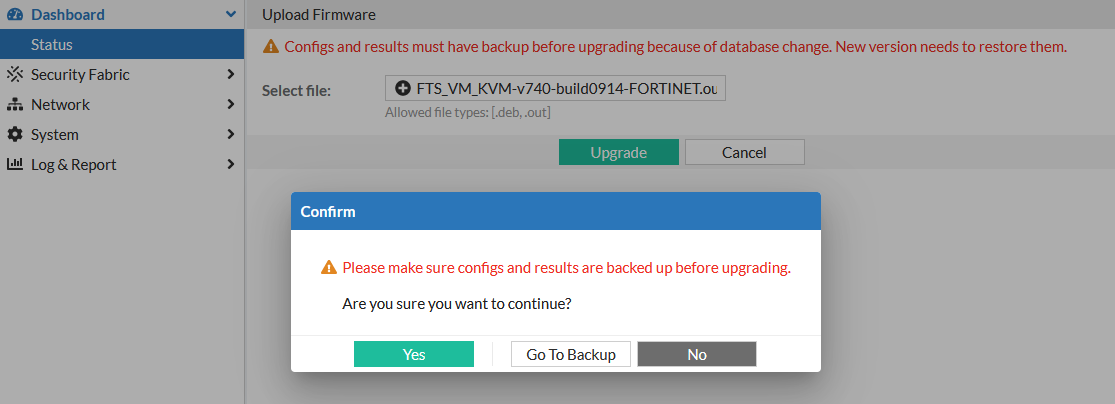 Upgrade instructions | FortiTester 7.4.0 | Fortinet Document Library