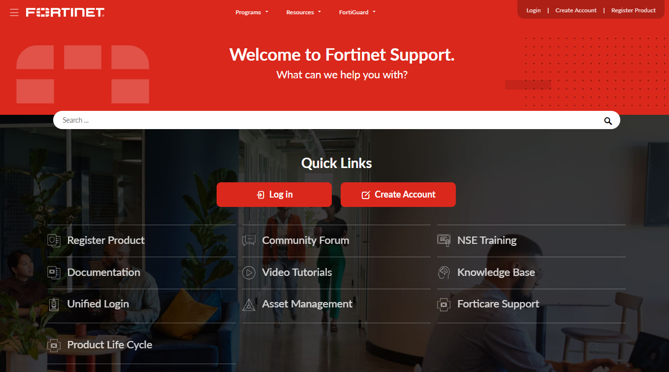 Fortinet Support landing page | FortiCloud Services 25.3.0 | Fortinet ...