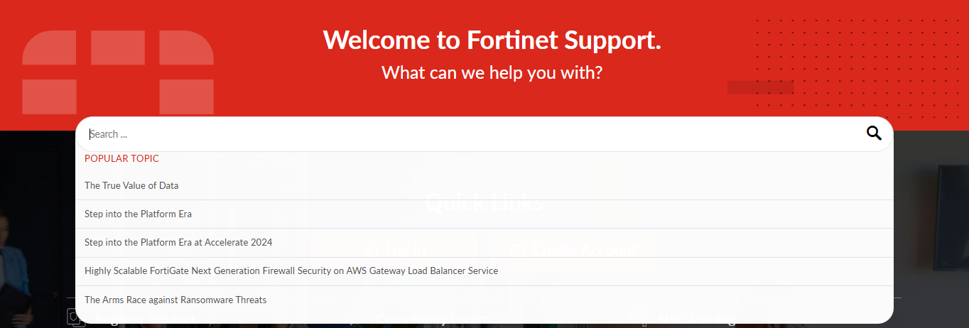 Fortinet Support landing page | FortiCloud Services 25.3.0 | Fortinet ...