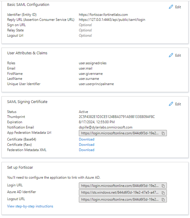 Creating a unique FortiSOAR ID in Azure AD
