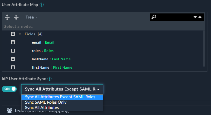 User Attribute Map - Tree View