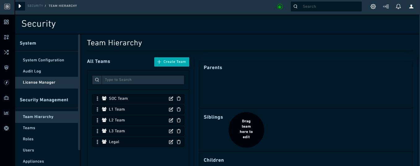 Team Hierarchy Editor
