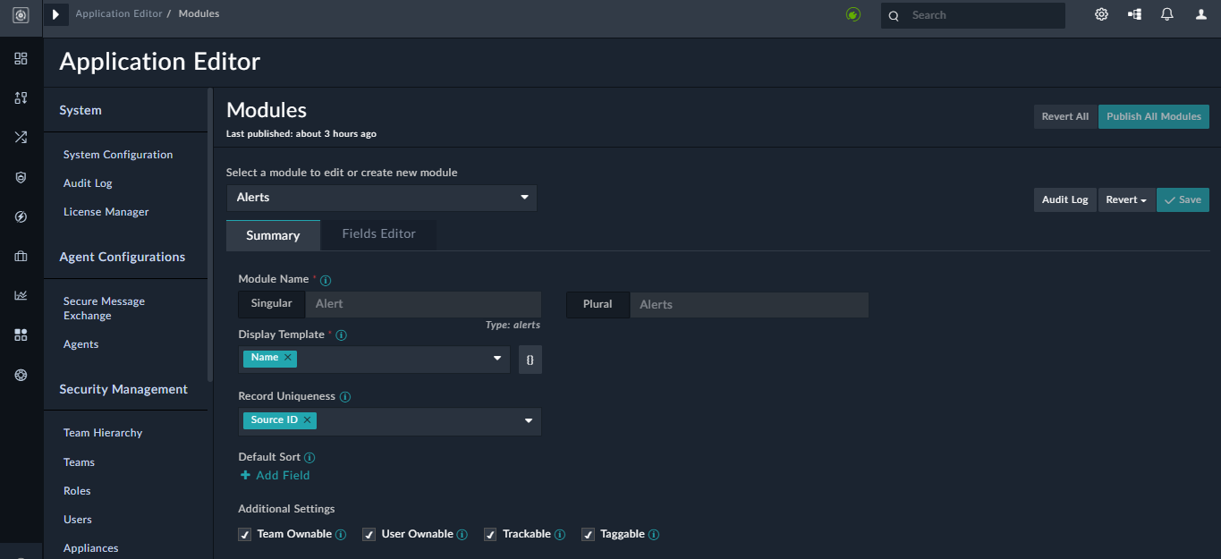 Module Editor Interface