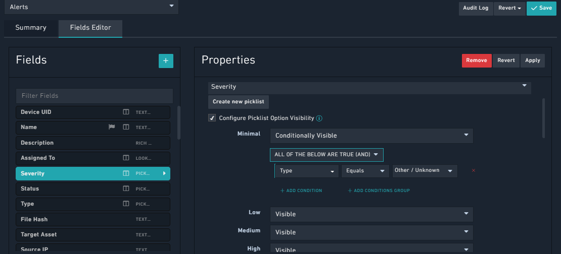 Configure Picklist Option Visibility