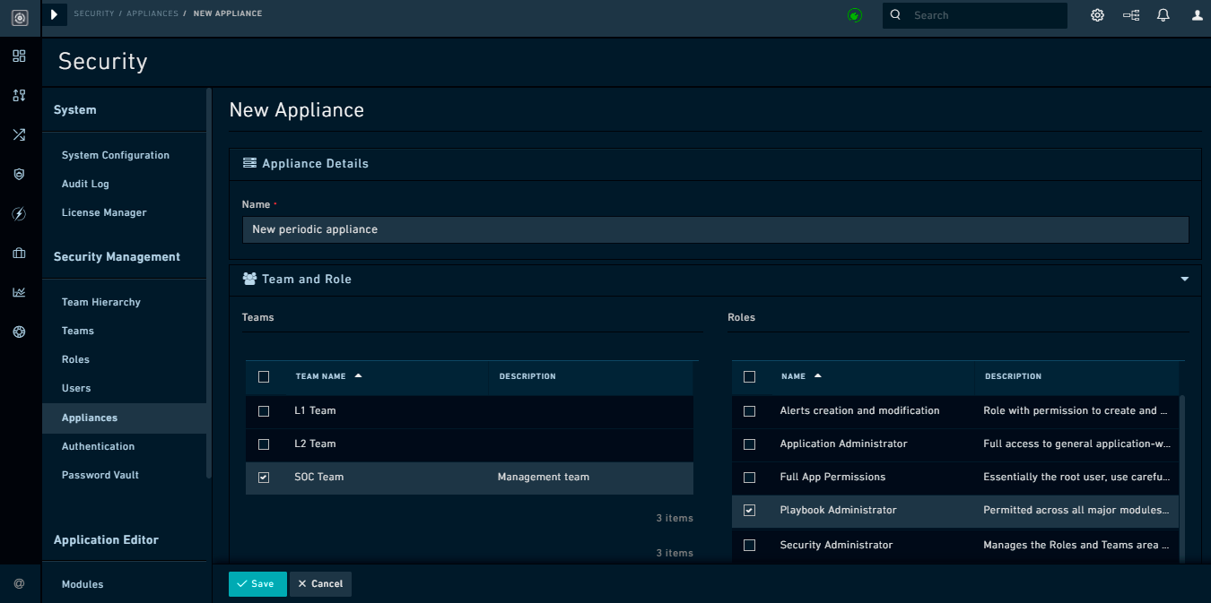Creating a New Appliance