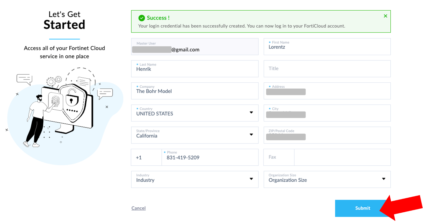 Sub-Account Email User Account Activation | FortiLAN Cloud 22.4.0 ...