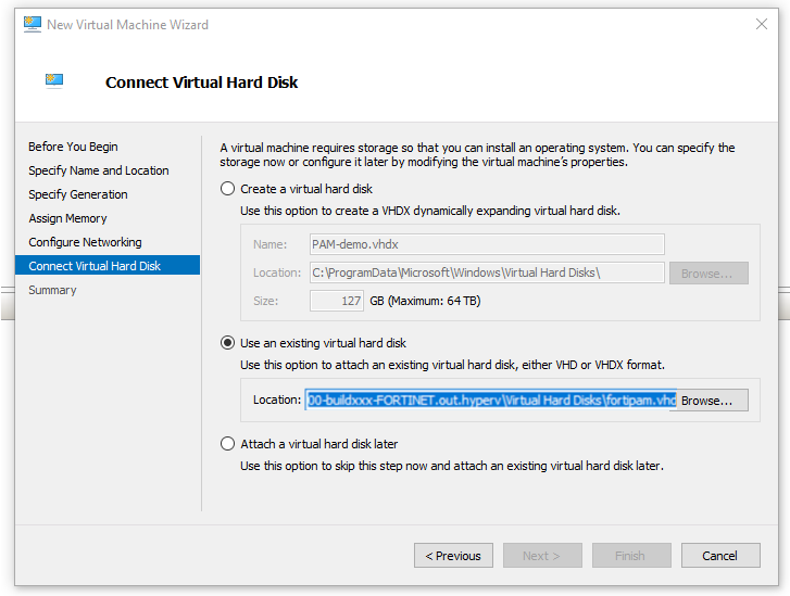 Appendix F: Installation on Hyper-V | FortiPAM 1.2.0 | Fortinet ...