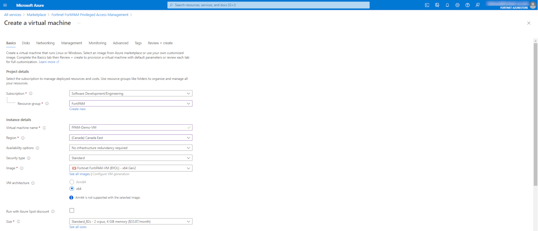 Appendix G: Installation on Azure | FortiPAM 1.2.0 | Fortinet Document ...