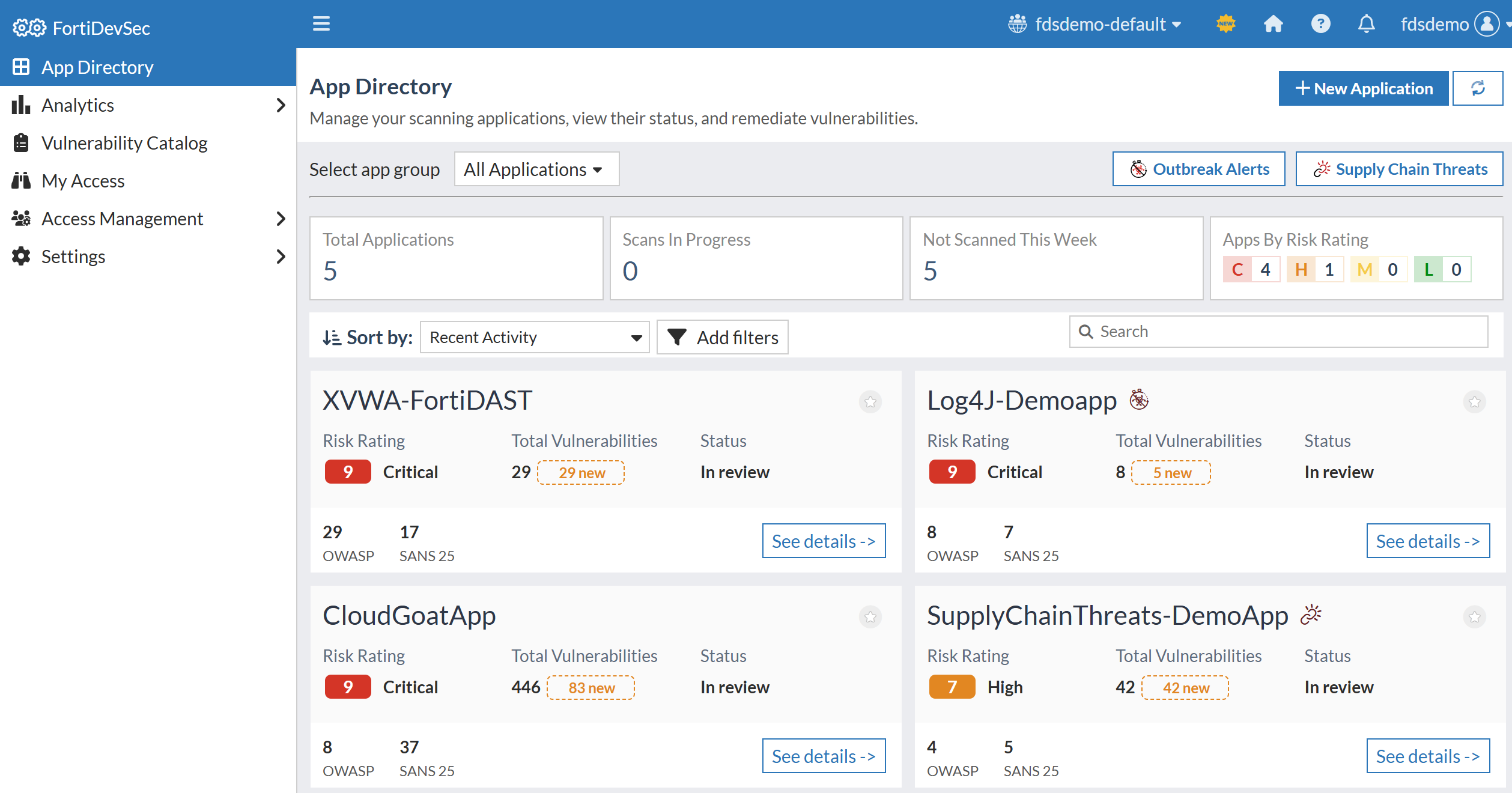 User Interface Overview | FortiDevSec 25.1.0 | Fortinet Document Library