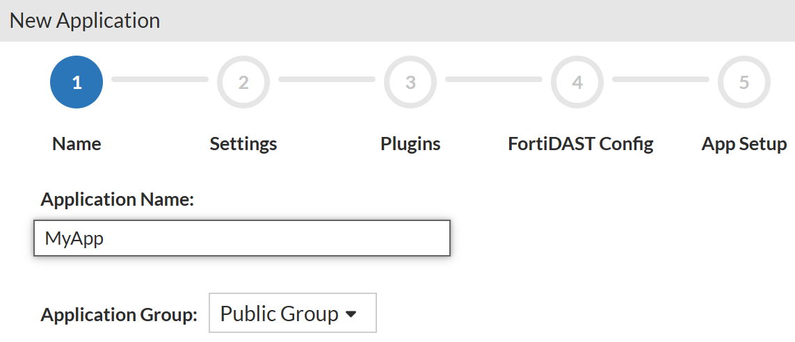 Adding a New Application | FortiDevSec 25.1.0 | Fortinet Document Library