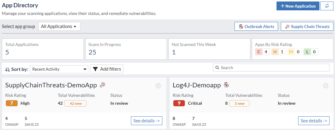 App Directory | FortiDevSec 25.1.0 | Fortinet Document Library