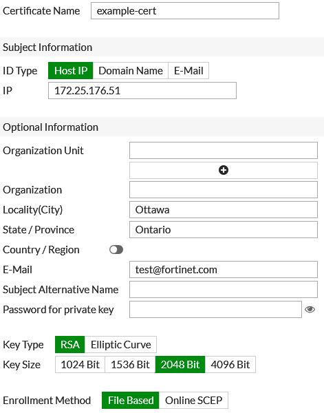 Generate private key from csr