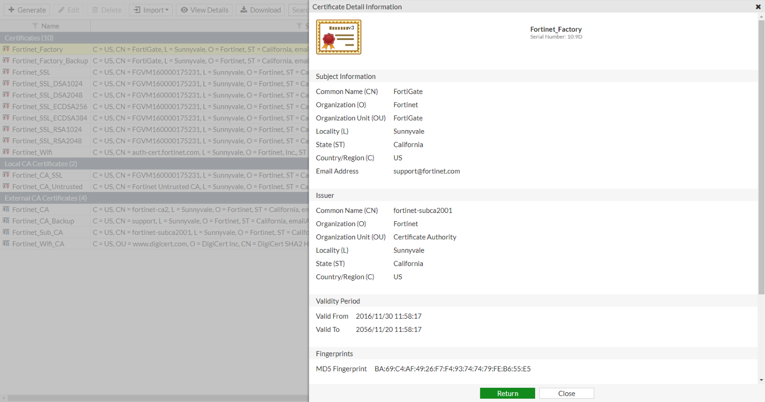 FortiGate VM unique certificate | FortiGate / FortiOS 6.4.2 | Fortinet ...
