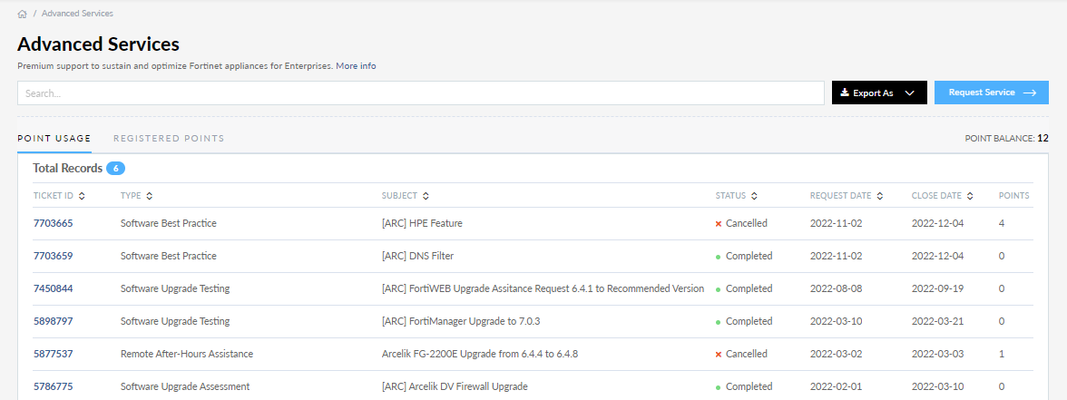 Advanced Services | FortiCloud Services 24.4.0 | Fortinet Document Library