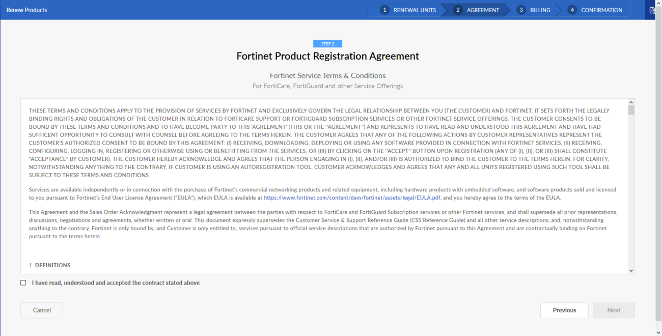 Online renew | FortiCloud Account Services 23.3.a | Fortinet Document ...