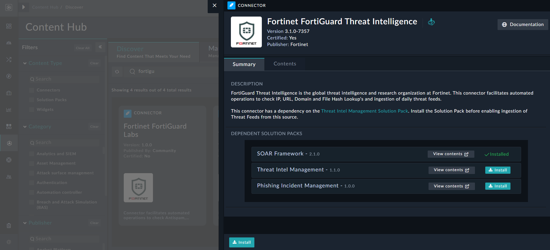 Connector Name popup to install a connector
