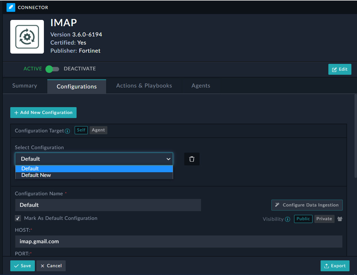 Selecing a connector configuration