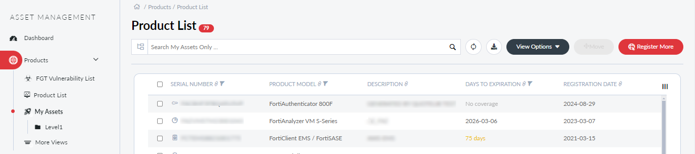 Account views | FortiCloud Services 25.1.a | Fortinet Document Library