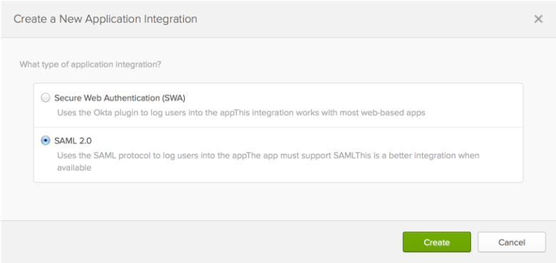 Creating a New Application in Okta