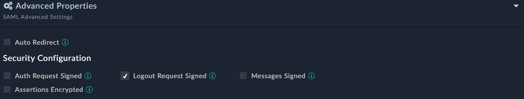 FortiSOAR&trade; UI - Security Configuration section
