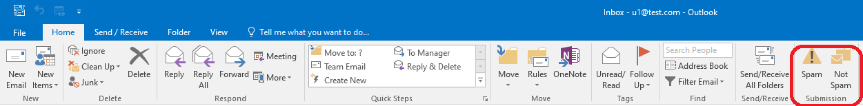 FortiMail spam submission plugin for Microsoft Outlook