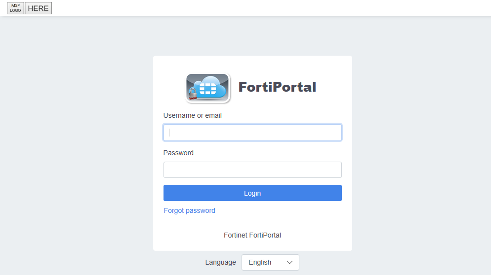 Landing page | FortiPortal 5.3.7
