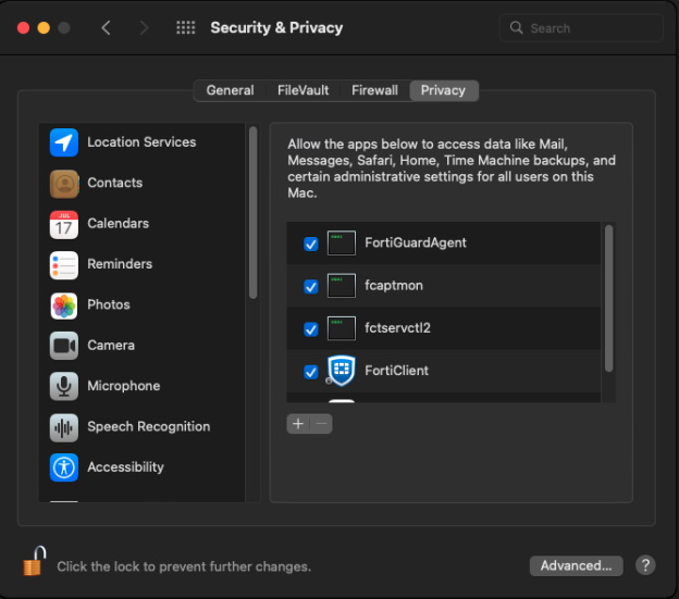 macOS | FortiClient 7.0.14 | Fortinet Document Library