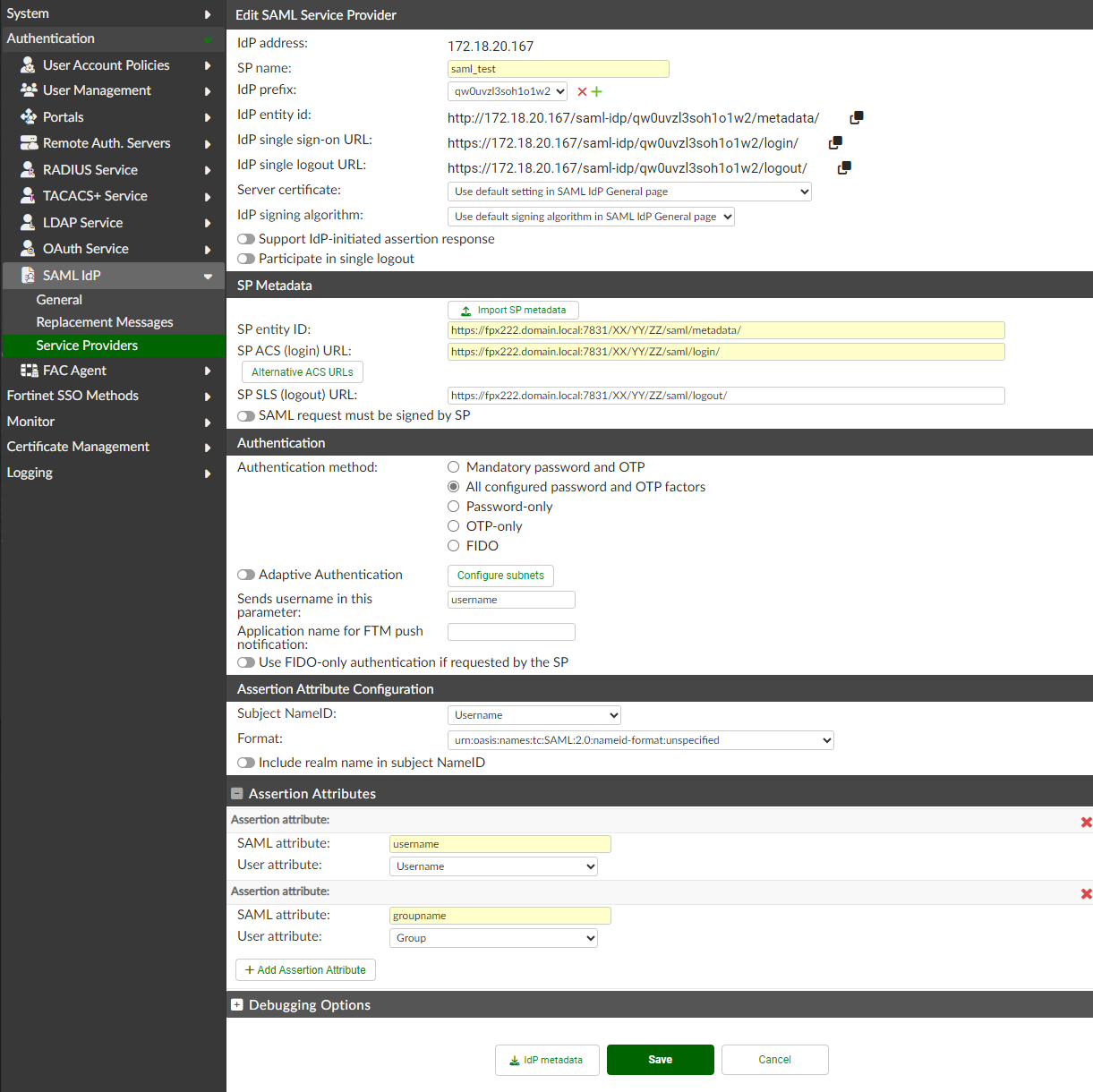 Using SAML authentication with FortiAuthenticator FortiProxy 7.4.0