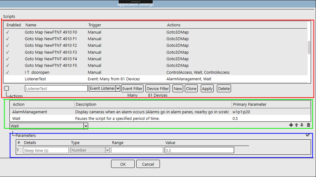 FortiCentral scripting interface