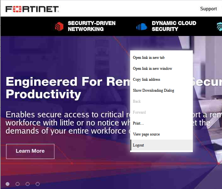 fortinet vpn client certificate error