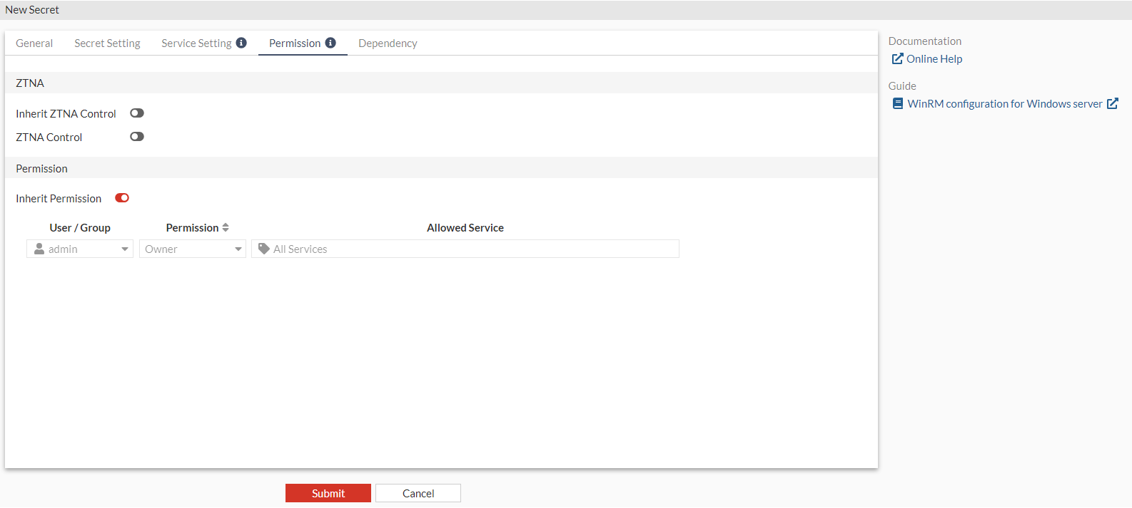 Creating a secret | FortiPAM 1.4.0 | Fortinet Document Library