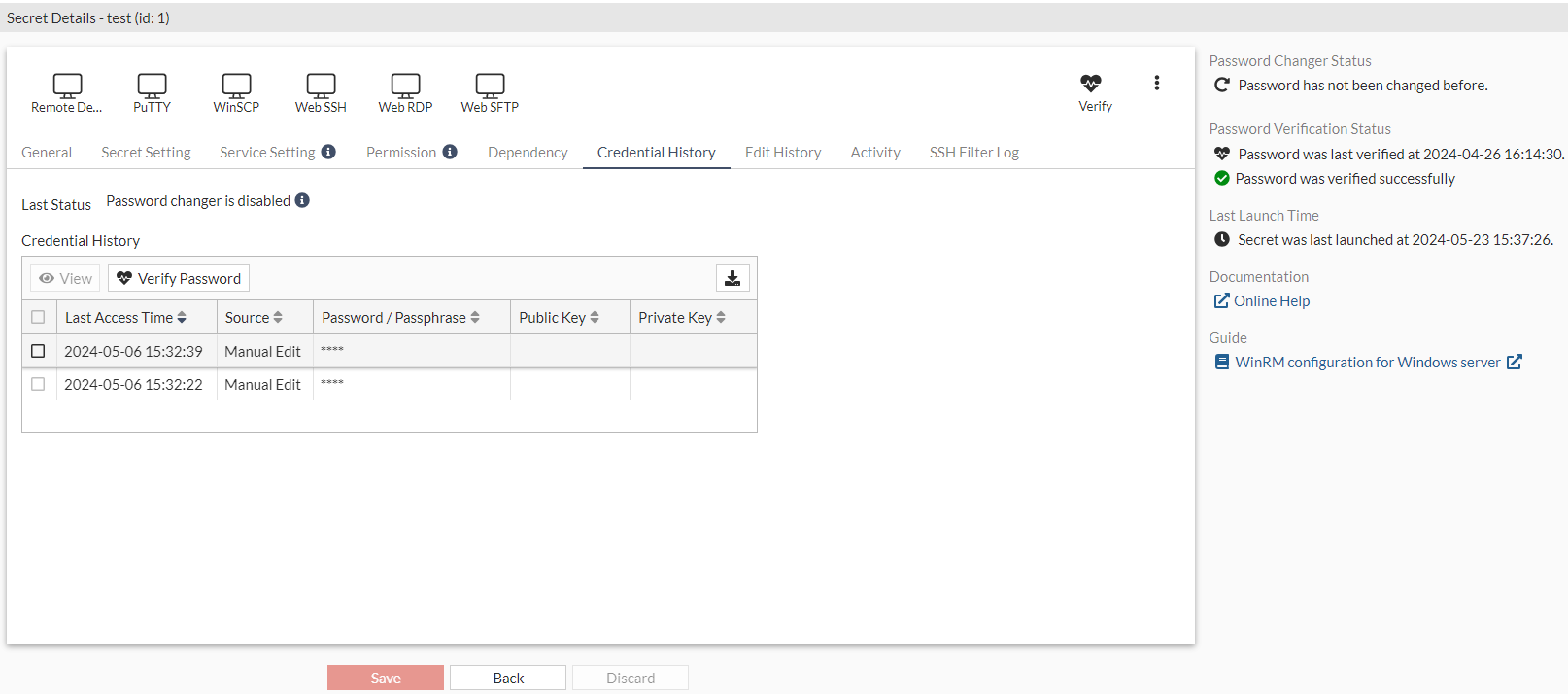 Change password | FortiPAM 1.4.0 | Fortinet Document Library
