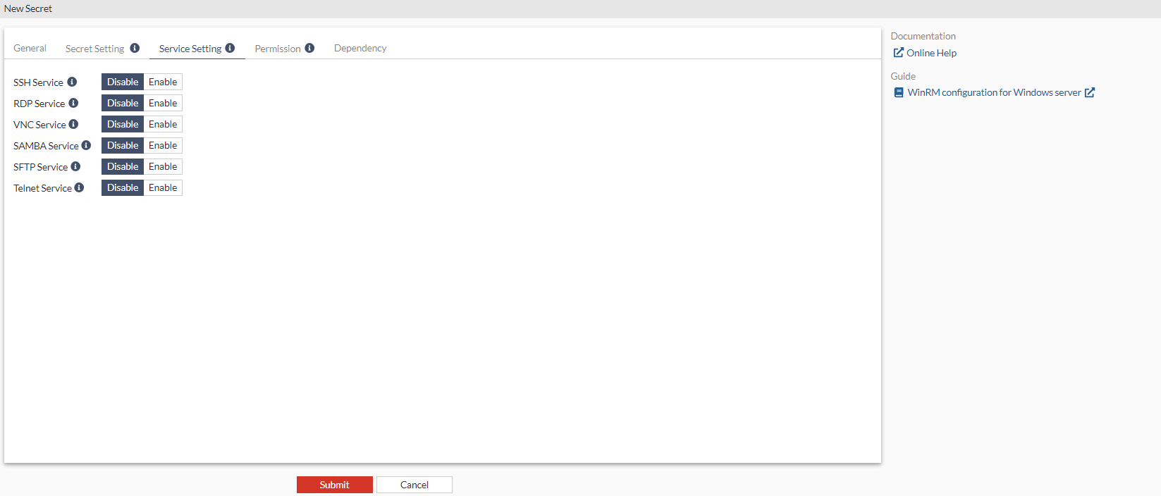 Creating a secret | FortiPAM 1.4.0 | Fortinet Document Library