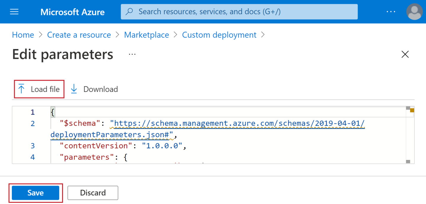 Loaded parameter file