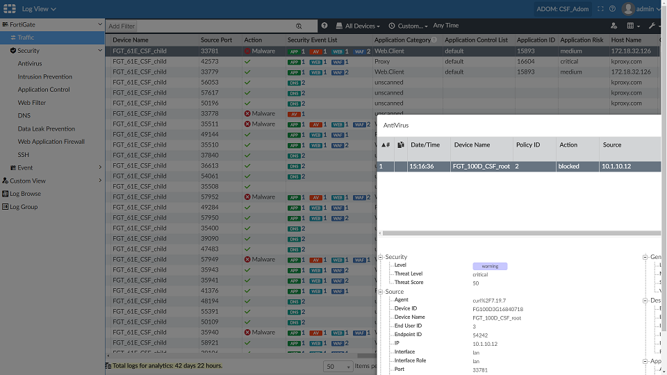 Screenshot displaying CSF created UTM reference