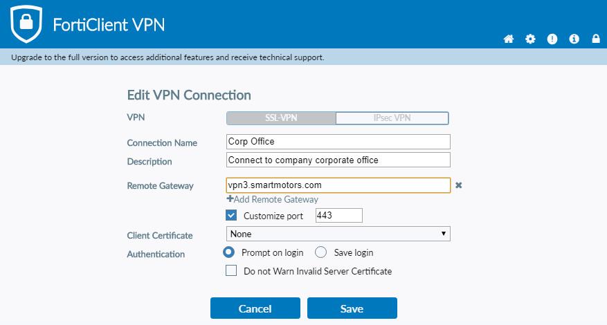 fortinet vpn client 6388 ras get projection info