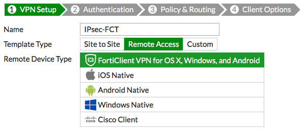 Fortinet vpn client associate domain name