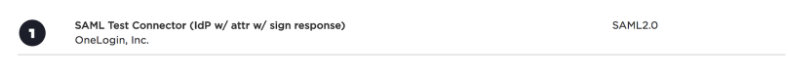 SAML Test Connector (IDP w/attr w/sign response application)