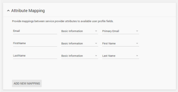 Attribute Mapping page