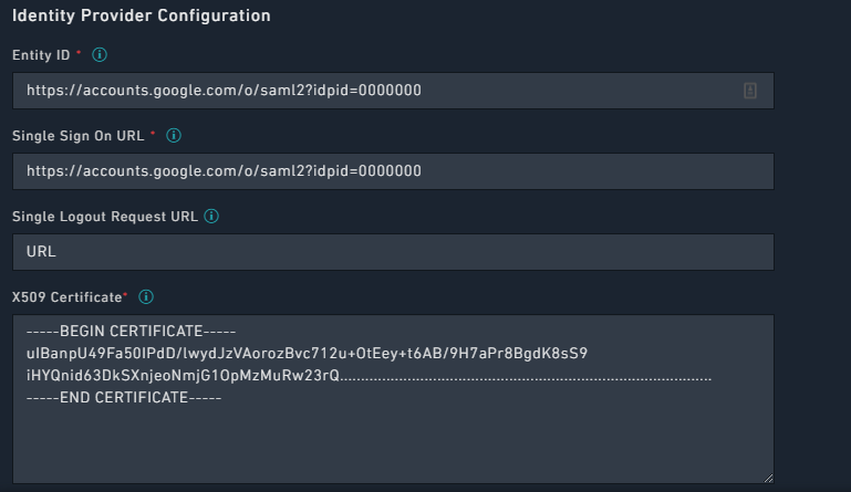Gmail - Configuring IdP details in FortiSOAR™