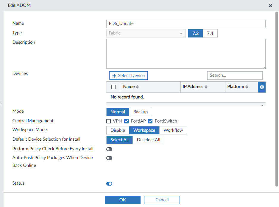 Concurrent ADOM access | FortiManager 7.4.0