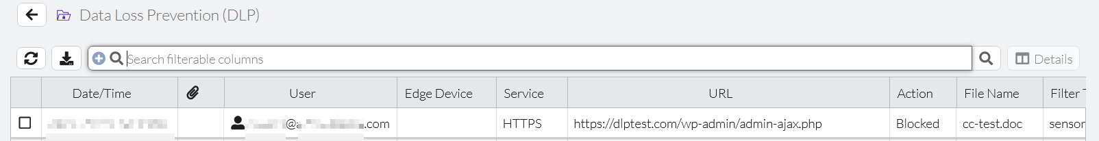 Blocking HTTPS upload traffic with credit card info example | FortiSASE ...