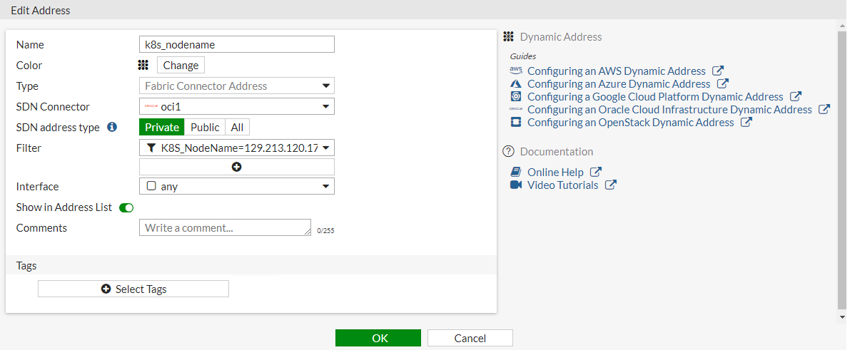 Screenshot of Azure Kubernetes setup displaying the creation of dynamic firewall address