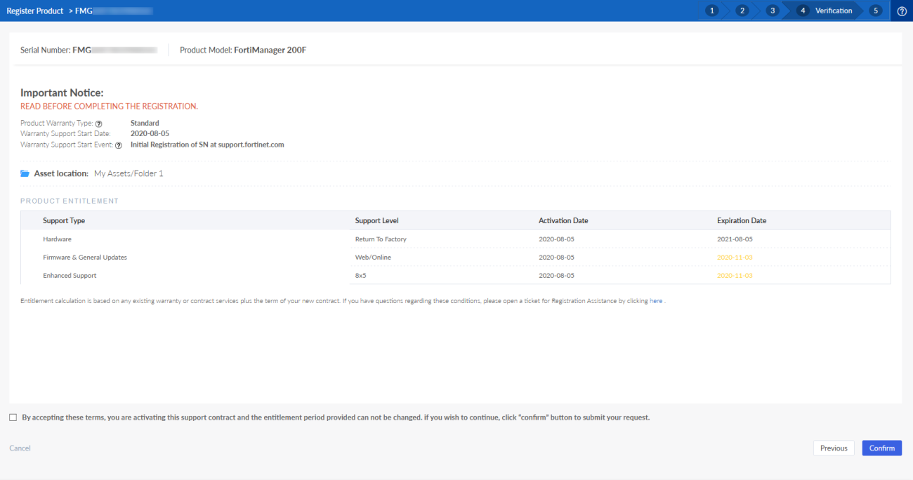 Registering assets | FortiCloud Services 24.2.0 | Fortinet Document Library