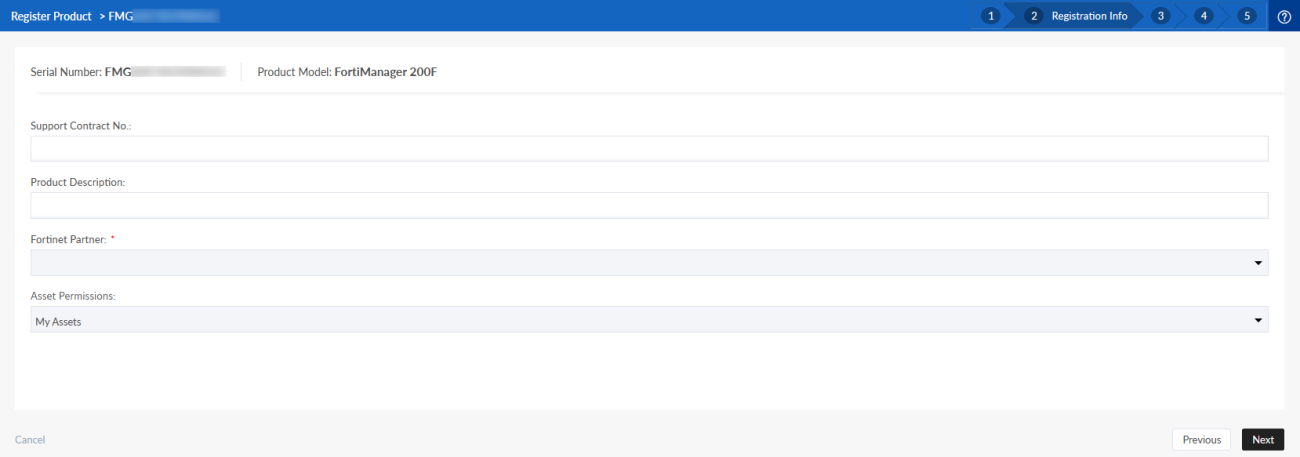 Registering assets | FortiCloud Services 24.2.0 | Fortinet Document Library